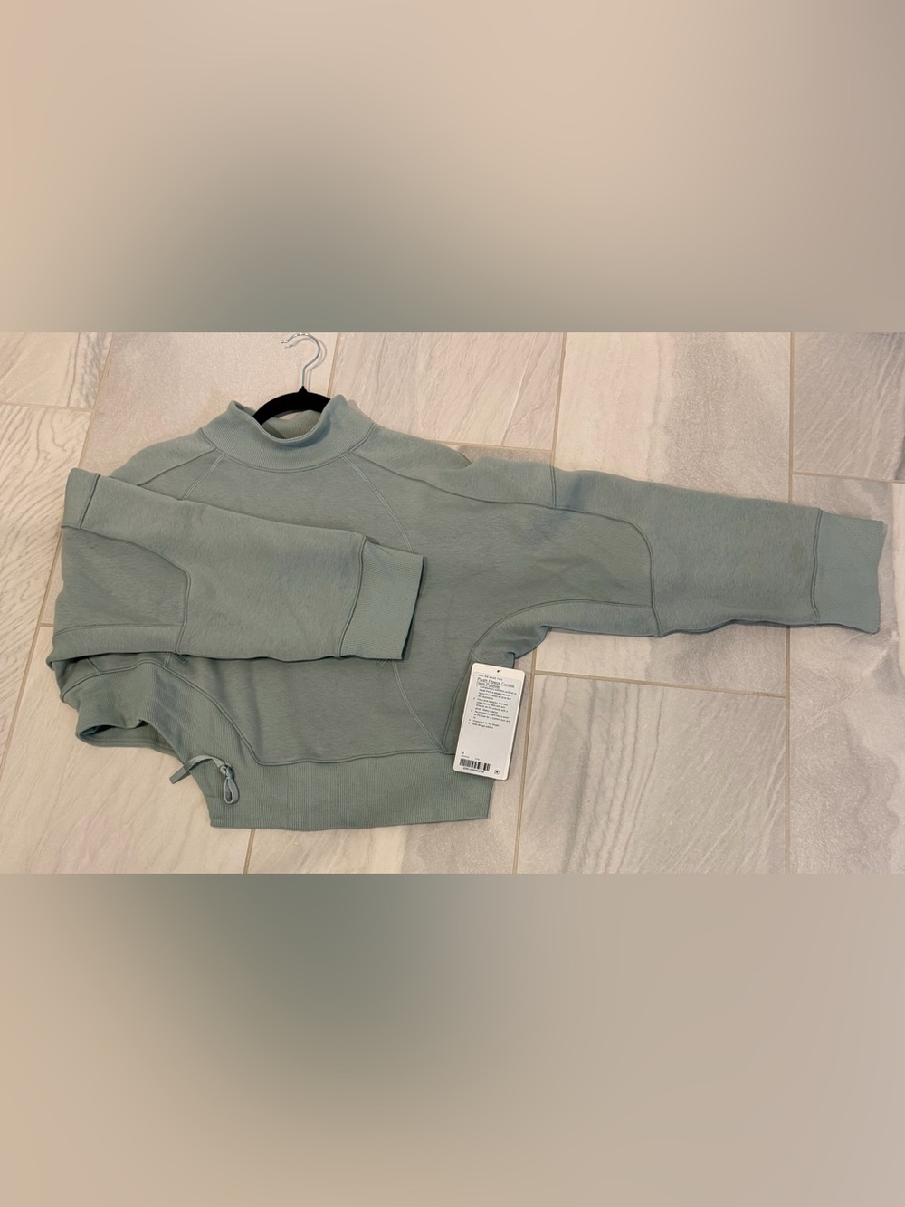 NWT Lululemon Mock Neck Curved Hem Sweatshirt in Silver Blue Size 4